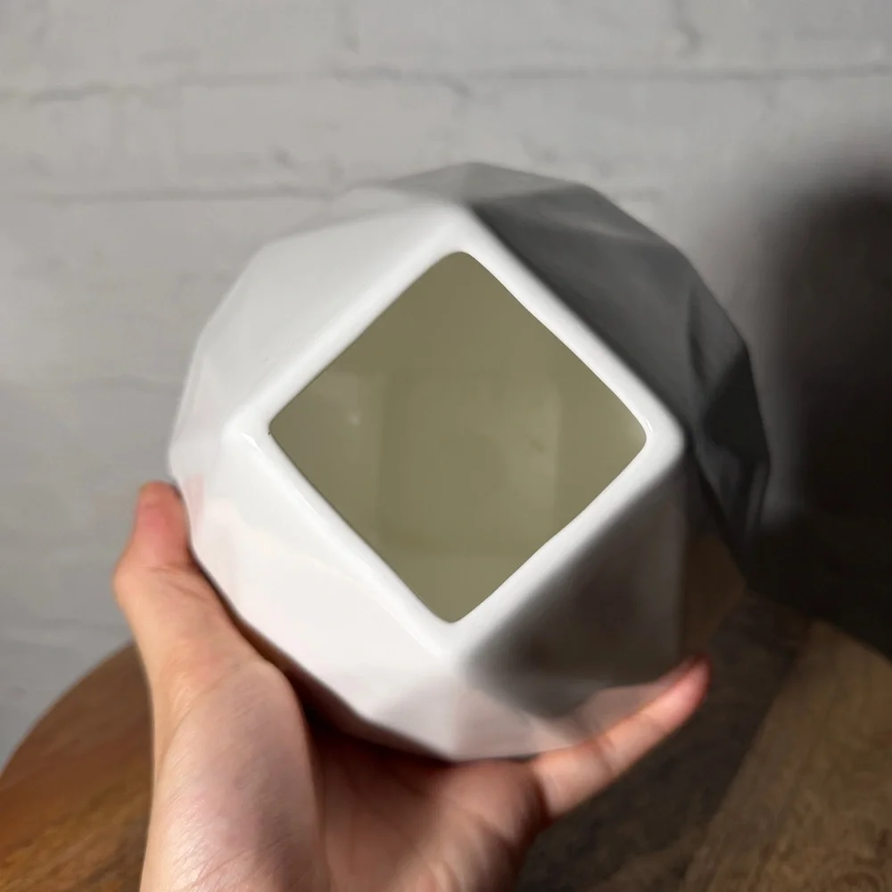 West Elm Geometric White Porcelain Vase